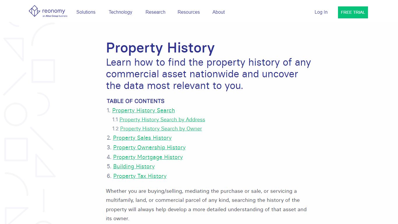 Property History: Research Commercial Property and Owners - Reonomy