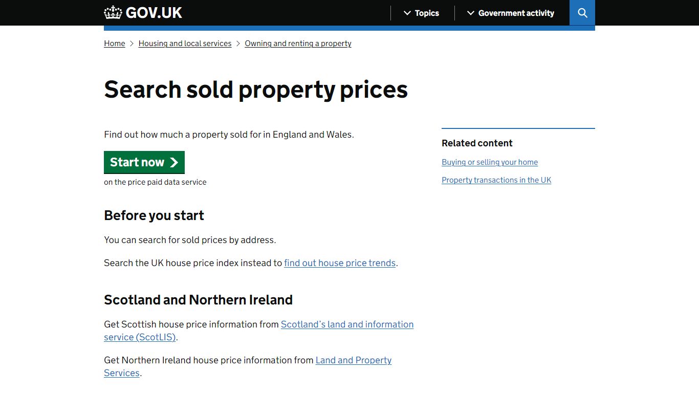 Search sold property prices - GOV.UK